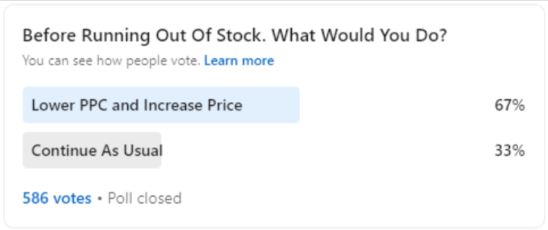 Running low on stock on Amazon