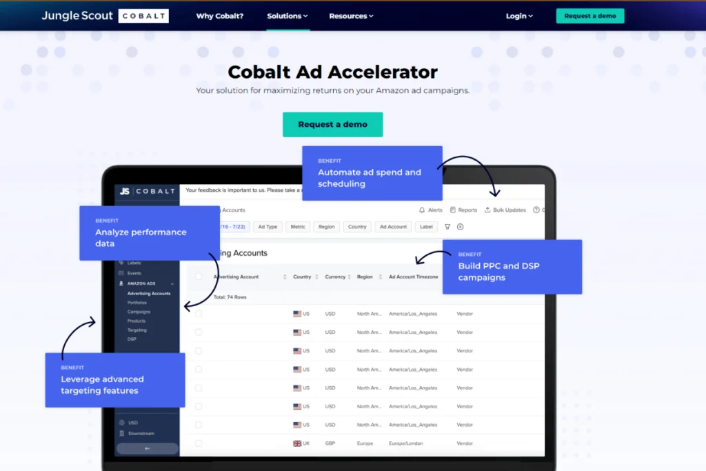Jungle Scout Cobalt Homepage