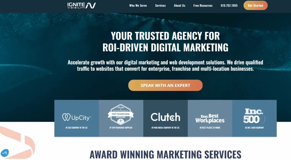 Ignite Visibility Homepage