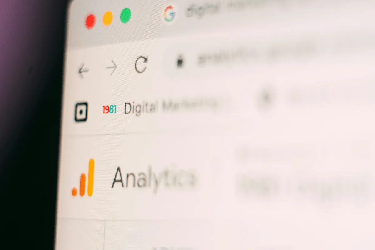 Close-up of a computer screen showing a web browser tab. 